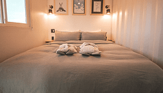 bed with pillows