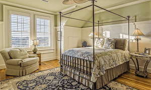 bed in a room
